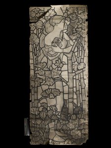 Desenhos animados para uma janela de vitral de Eva, 1862 (giz preto com caneta e escova e lavagem) de Ford Madox Brown
